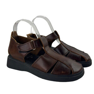 Calero Men's Brown Leather Fisherman Sandals